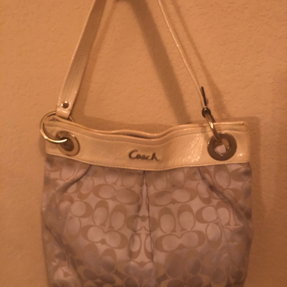 Coach Beige and Tan Satchel
